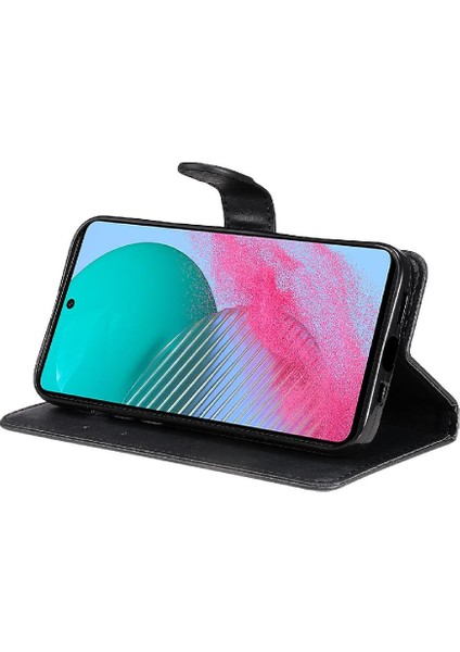 Kart Yuvası ile Samsung Galaxy M54 Için Flip Case Klasik Düz Renk Yüksek (Yurt Dışından)