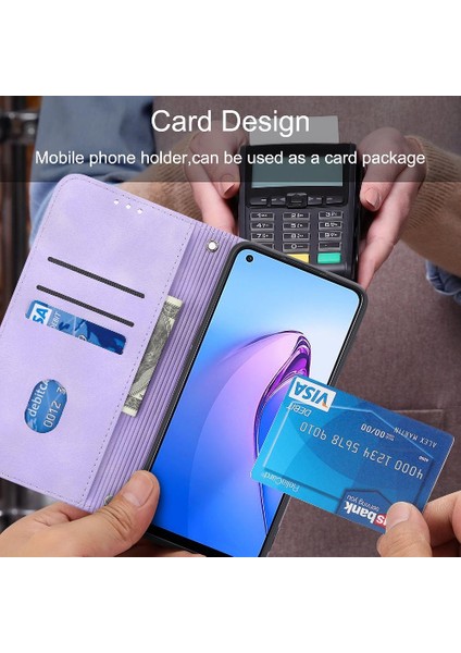 Oppo Için Filp Durumda Oppo 8 Pro 5g Bilek Kayışı Pu Deri Kapak Kredi Kartı (Yurt Dışından)