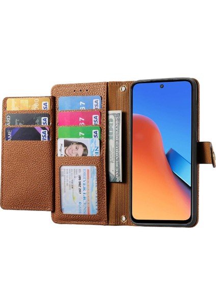 Redmi 12 Için Kılıf Deri Kılıf Kordon Fermuar Aşk Cüzdan (Yurt Dışından)