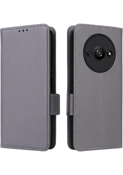 Xiaomi Redmi A3 Cüzdan Için Kılıf Yan Toka Pu Deri Manyetik Kart Yuvaları (Yurt Dışından)