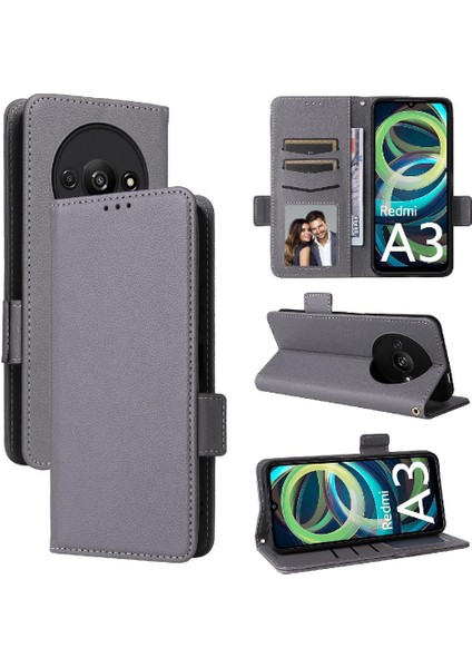 Xiaomi Redmi A3 Cüzdan Için Kılıf Yan Toka Pu Deri Manyetik Kart Yuvaları (Yurt Dışından) modelleri