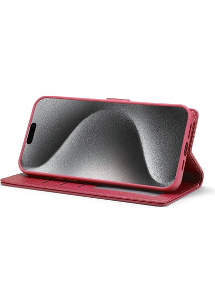 Tutucu ile iphone 15 Pro Max Buzağı Doku Yatay Flip Case (Yurt Dışından)