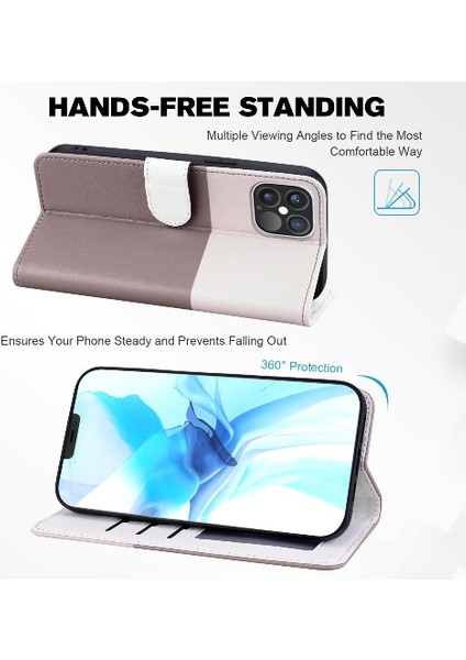 Iphone 12 Için Kılıf Pro Max Kapak Çevirin Cüzdan Basit Iş Deri Kılıf (Yurt Dışından)