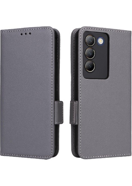 Vivo Y200E 5g Yan Toka Manyetik Cüzdan Kart Yuvaları Tutucu Pu (Yurt Dışından) modelleri