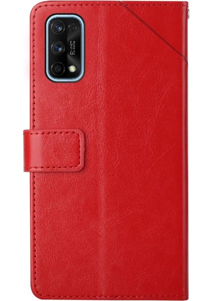 Realme 7 Pro Telefon Kılıfı Için Kılıf Kickstand Dayanıklı Deri Cüzdan Flip Tpu (Yurt Dışından)