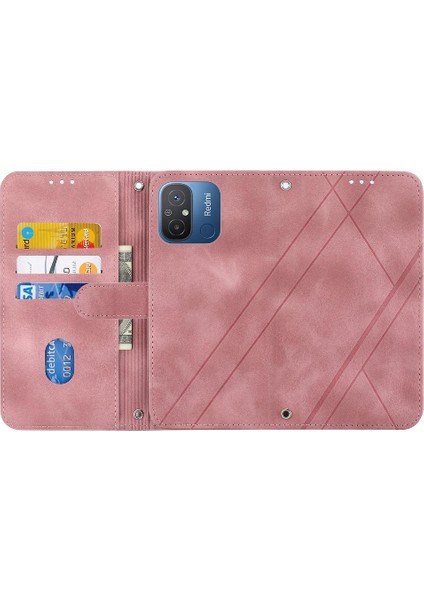 Xiaomi Redmi 10C Için El Cüzdan Durumda Bilek Kayışı Kickstand Pu Kapak (Yurt Dışından) modelleri