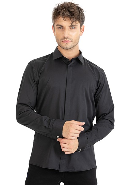 Erkek Klasik Klasik Uzun Kol Likrali Hediye Kutulu Gömlek