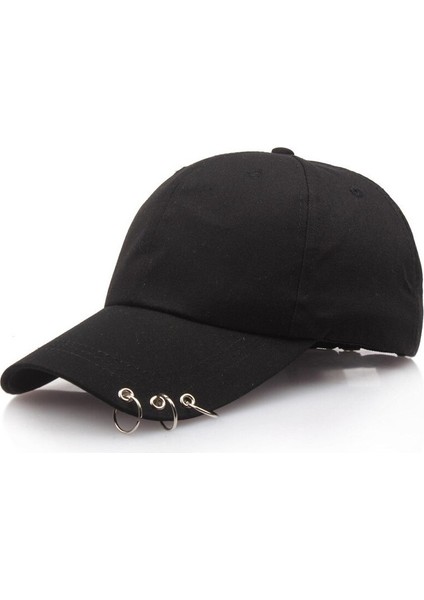 Afun Siyah Moda Halka Daire Kadın Beyzbol Şapkası Erkekler Içın Ilkbahar Yaz Hip Hop Snapback Şapka Erkek Ayarlanabilir Visor Kpop Kore Eş Şapkaları (Yurt Dışından)