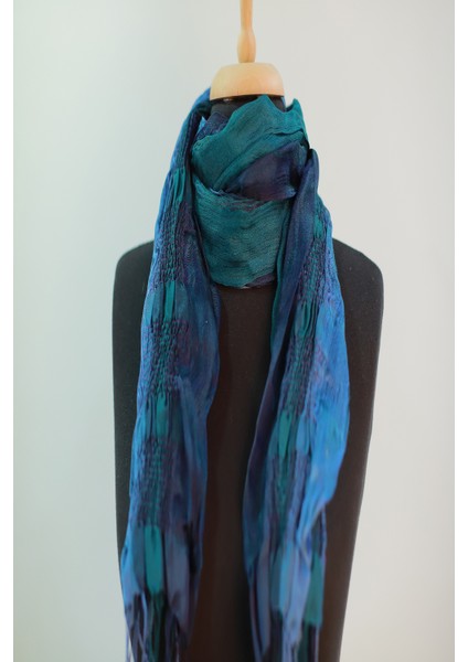 Mavi-Koyu Yeşil Renkli Ipek fiyatları