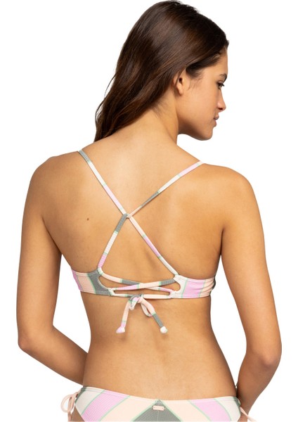 Vista Stripe Strappy Bra Kadın Bikini Üst indirimleri