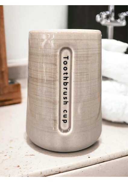 Taper Bej Diş Fırçalık