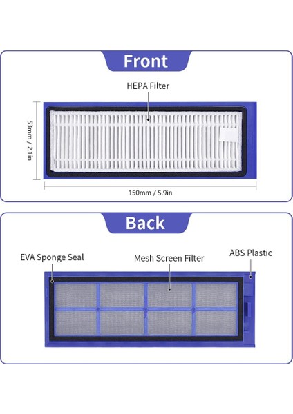Robovac L70 Hibrit Robot Süpürge Parçaları Aksesuarları Için Hepa Filtre Değişimi, 4'lü Paket (Yurt Dışından)