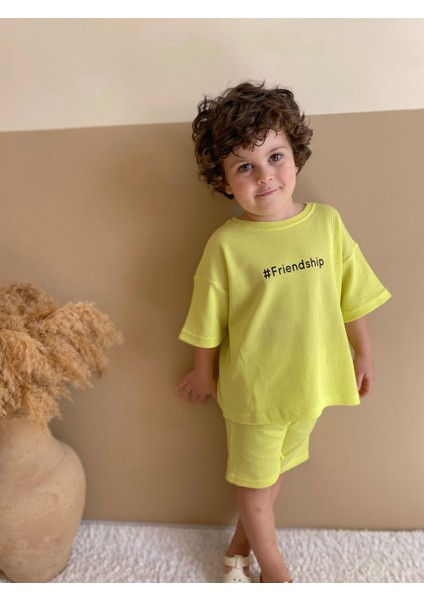 miababy Waffle Baskılı Ikili Takım