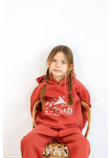 3 Ip Baskılı Kapüşonlu Şardonlu Ikili Takım modelleri