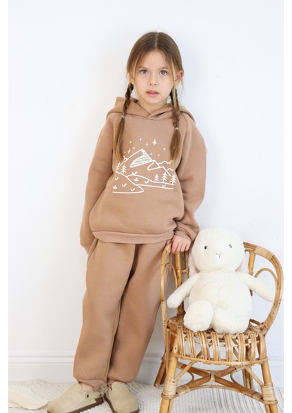 3 Ip Baskılı Kapüşonlu Şardonlu Ikili Takım modelleri