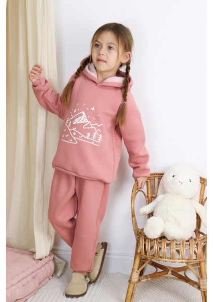 3 Ip Baskılı Kapüşonlu Şardonlu Ikili Takım modelleri