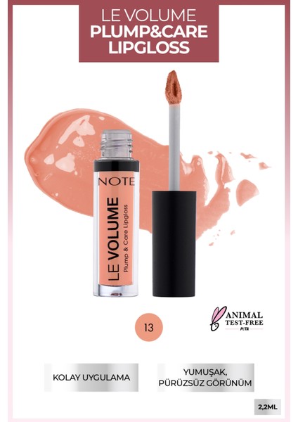 Note Le Volume Plump & Care Lipgloss Dudak Parlatıcısı 13 Pink Dream - Pembe