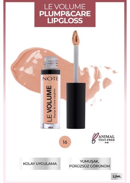 Note Le Volume Plump & Care Lipgloss Dudak Parlatıcısı 16 Nude Style - Nude fiyatları