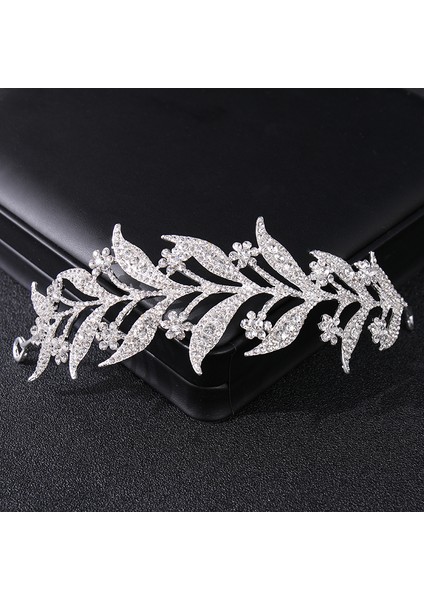 Altın Lüks Gümüş Renk Kristal Yaprak Asma Gelin Tiaras Taçlar Düğün Saç Aksesuarları Taklidi Pageant Taç Gelin Saç Takı (Yurt Dışından) fiyatları