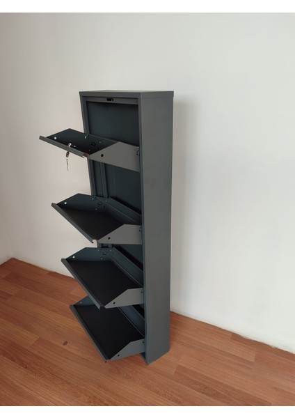 4'lü Metal Ayakkabılık Antrasit Kilitli fiyatları