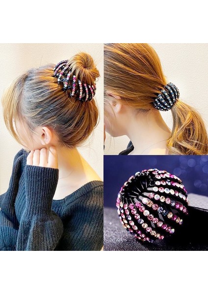 No.7 Boyutu Moda Kristal Taklidi Saç Tokası Topuz Saç Pençe Klipsleri At Kuyruğu Toka Saç Tokası Kuş Yuva Genişleyen Saç Aksesuarları Kadınlar Için (Yurt Dışından) fırsatları