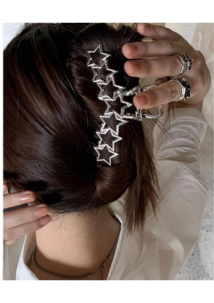 K Metal Hollow Out Daire Aşk Kalp Yıldız Büyük Köpekbalığı Klip Kadınlar Kız Için Günlük Takı Sonbahar Kış Headdress Huanzhı Yenı Ins (Yurt Dışından) fiyatları