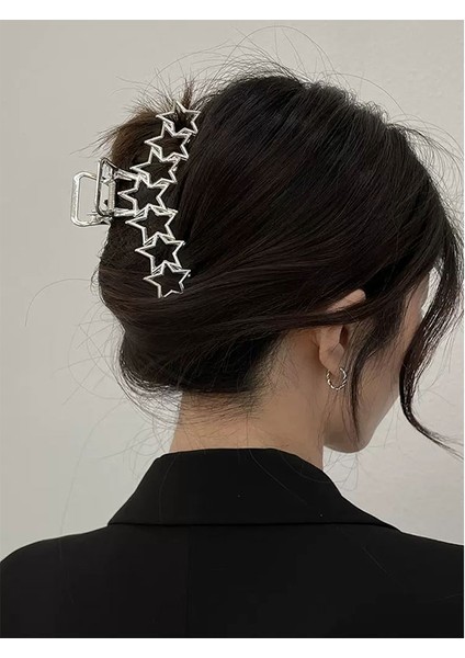 K Metal Hollow Out Daire Aşk Kalp Yıldız Büyük Köpekbalığı Klip Kadınlar Kız Için Günlük Takı Sonbahar Kış Headdress Huanzhı Yenı Ins (Yurt Dışından) modelleri