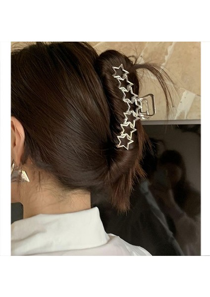 K Metal Hollow Out Daire Aşk Kalp Yıldız Büyük Köpekbalığı Klip Kadınlar Kız Için Günlük Takı Sonbahar Kış Headdress Huanzhı Yenı Ins (Yurt Dışından) fırsatları