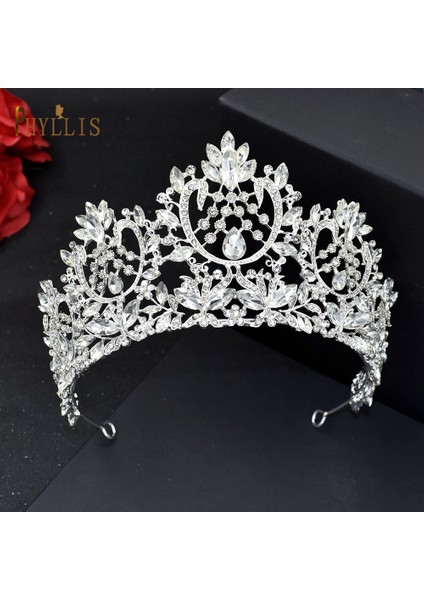 A333-GÜMÜŞ A195 Barok Düğün Kafa Bandı Kristal Gelin Taçlar ve Tiaras Saç Takı Aksesuarları Kadın Taklidi Şapkalar Kraliçe Diadem (Yurt Dışından) modelleri