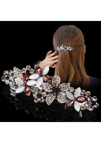 Gümüş Retro Kristal Çiçek Bahar Klip Saç Tokası Kore Versiyonu Yay Saç Tokası Mizaç Kadın Moda Saç Tokası Saç Aksesuarları (Yurt Dışından) fiyatları