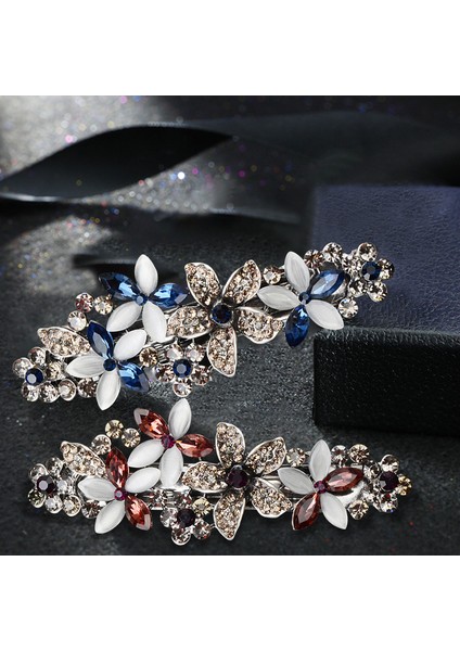 Gümüş Retro Kristal Çiçek Bahar Klip Saç Tokası Kore Versiyonu Yay Saç Tokası Mizaç Kadın Moda Saç Tokası Saç Aksesuarları (Yurt Dışından) modelleri