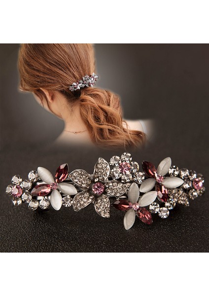 Gümüş Retro Kristal Çiçek Bahar Klip Saç Tokası Kore Versiyonu Yay Saç Tokası Mizaç Kadın Moda Saç Tokası Saç Aksesuarları (Yurt Dışından) fırsatları