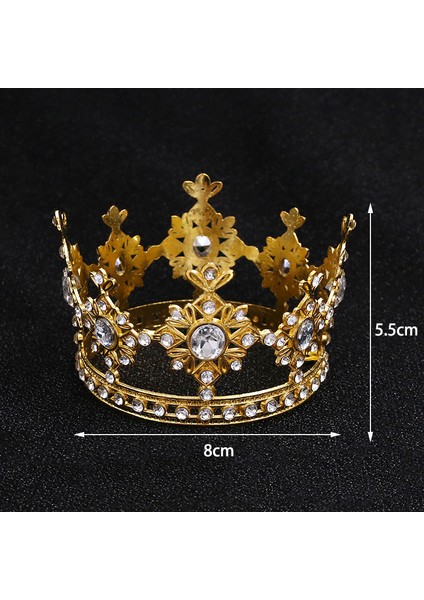 No.11 Boyutu Erkek Kız Için Küçük Metal Taç Bebek Doğum Günü Balo Tiaras Inciler Saç Takı Bebek Kek Süsleri Kafa Aksesuarları (Yurt Dışından)