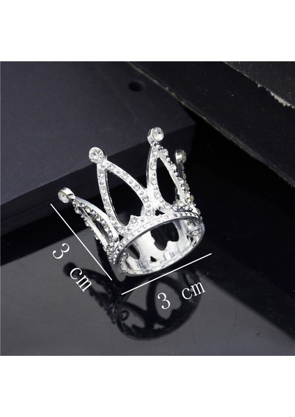 No.10 Boyutu Erkek Kız Için Küçük Metal Taç Bebek Doğum Günü Balo Tiaras Inciler Saç Takı Bebek Kek Süsleri Kafa Aksesuarları (Yurt Dışından)