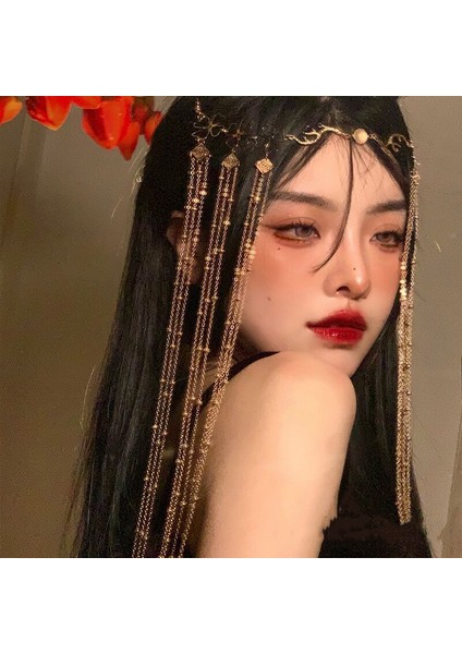 Ha 1 Adet Fashioy Kafa Zinciri Taklidi Uzun Püskül Saç Süsü Su Damlası Kristal Retro Saç Tokası Kadın Gelin Saç Süsü (Yurt Dışından) fiyatları