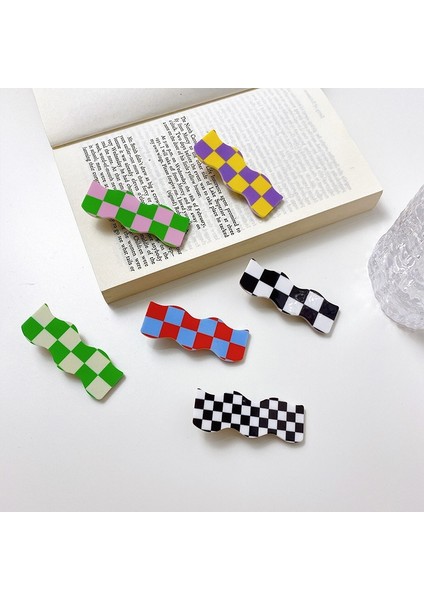 B-4 2023 Yeni Moda Kız Tatlı Saç Tokası Akrilik Kare Saç Tokası Aksesuarları Renk Izgara Saç Pençe Kadınlar Için Zarif Köpekbalığı Klipleri (Yurt Dışından) fırsatları