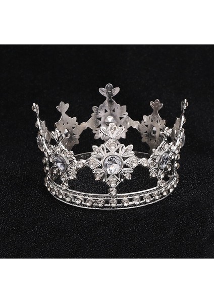 No.12 Boyutu Erkek Kız Için Küçük Metal Taç Bebek Doğum Günü Balo Tiaras Inciler Saç Takı Bebek Kek Süsleri Kafa Aksesuarları (Yurt Dışından)