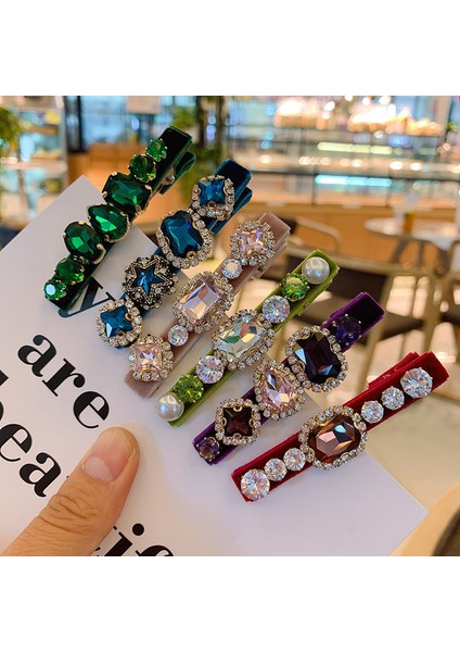 A21 Yeni Su Damlası Pazen Taklidi Saç Klipleri Yüksek Dereceli Butik Kristal Saç Kadınlar Için Avrupa ve Amerika Basit Popul (Yurt Dışından) fiyatları