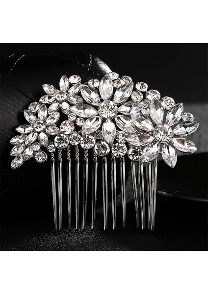 HS-J4749-GÜMÜŞ Qyy Moda Kristal Düğün Saç Aksesuarları Tokalar Gelin Saç Takı Taklidi Kadın Saç Dudaklar Headpieces (Yurt Dışından) fırsatları
