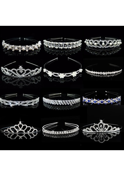 No.3 Boyutu Prenses Düğün Gelin Nedime Tiara Taç Kızlar Kristal Rhinestone Takı Saç Aksesuarları Gelin Kafa Süsleme (Yurt Dışından) fiyatları
