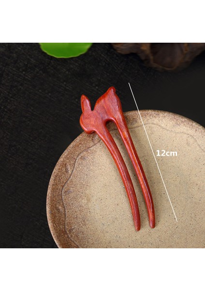G Çin Ahşap Saç Sopa Saç Tokalarım Kırmızı Sandal Ağacı Tavşan Klipler Vintage Stil Firkete Aksesuarları Kadınlar Için Bun Maker ml (Yurt Dışından)