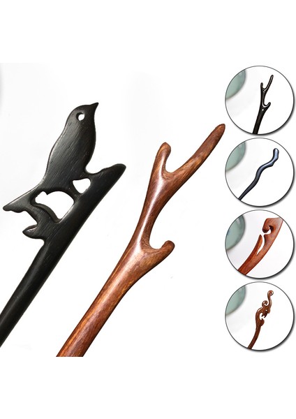 No.9 Boyutu Antik Çin Tarzı Basit Ahşap Saç Çatal Siyah Sandal Ağacı Tokalar Saç Sopa Kadın Kızlar Için Etnik Saç Süsleri (Yurt Dışından) fiyatları