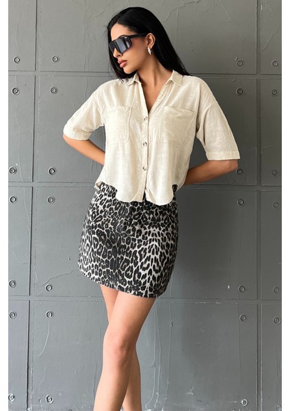 Pamuk Viskon Yazın Serinliği: Boxy Rahat Kesim Kısa Kollu Kadın Gömlek @parma indirimleri