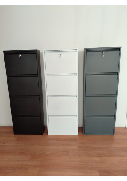 4'lü Metal Ayakkabılık Beyaz Kilitli fırsatları