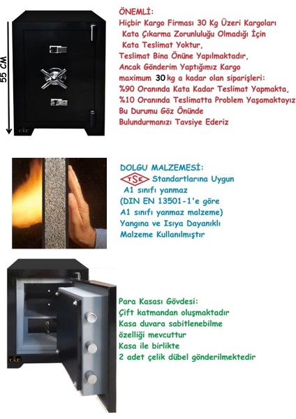 Ev ve Ofis Tipi Çelik Para Kasası Çift Anahtarlı Güvenli Para Kasaları modelleri