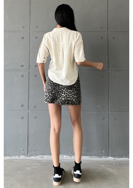 Pamuk Viskon Yazın Serinliği: Boxy Rahat Kesim Kısa Kollu Kadın Gömlek @parma modelleri