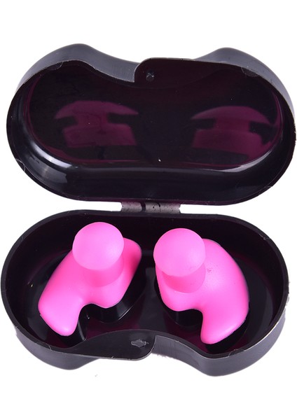 Pembe Tarzı 1 Çift Dalış Su Sporları Yüzme Aksesuarları Toplama Kutusu ile Yumuşak Su Geçirmez Kulak Tıkaçları Toz Geçirmez Kulak Silikon Spor Tıkaçları (Yurt Dışından)