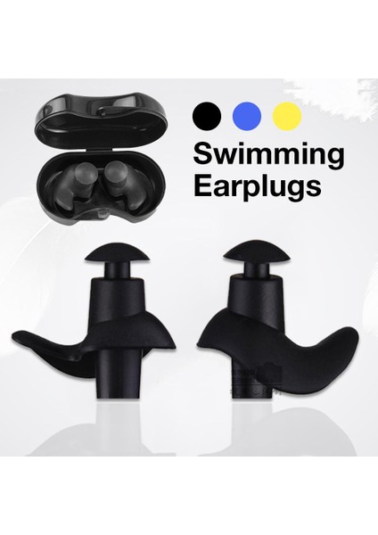 Siyah Stil Yüzme Kulak Tıkaçları Su Geçirmez Yeniden Kullanılabilir Silikon Kulak Tıkaçları Su Sörfü Duş Banyo Aksesuarları Için Dalış Spor Fişleri (Yurt Dışından) indirimleri