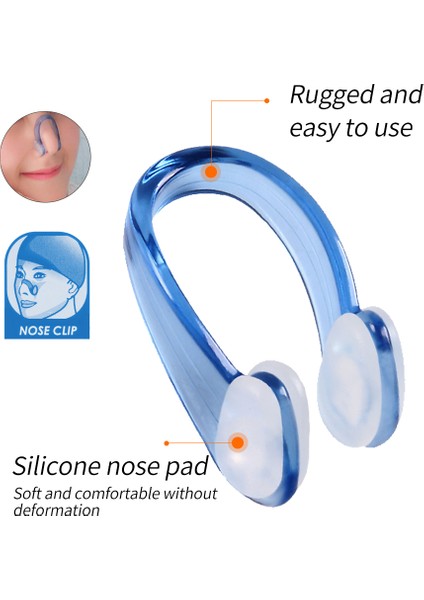 Mavi Stil Wimming Yumuşak Silikon Burun Klipsi Kulak Tıkaçları Seti Yüzücü Unisex Burun Klipsi Kulakiçi Seti Küçük Boy Su Geçirmez Çocuklar Için Yetişkinler (Yurt Dışından) fırsatları