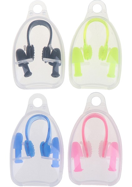 Pembe Tarzı 2 Adet Kulak Tıkacı Burun Klipsi Su Geçirmez Dalış Yüzme Kulak Tıkaçları ve Silikon Burun Klipsi Kiti Çocuklar Için Saklama Kutusu ile Yetişkin (Yurt Dışından) modelleri